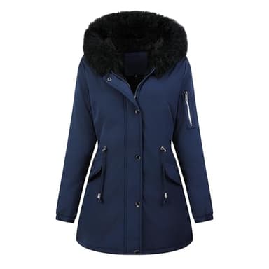 Manteau Imperméable Femme Veste Hiver Chaud Coupe-Vent avec Poches et Doublure ZippéE Parka Manteau Coupe-Vent Polaire de Couleur Unie ImperméAbles Femmes Veste de Pluie Femmes Vestes De ExtéRieur