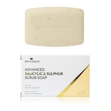 Revitale Savon Exfoliant Avancé BHA à l’Acide Salicylique et au Soufre – Barre Exfoliante Clarifiante