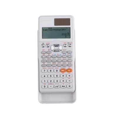Calculatrice Scientifique de 552 Fonctions, Couvercle de Protection, Panneau Solaire, Batterie 1 x LR44, Dimensions 16,5 x 8 x 1,5 cm, écran de 192 x 63 Pixels, Couleur Blanche