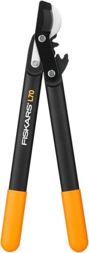 Fiskars Coupe-branches à lames franches pour bois vert, Diamètre de coupe: 3,8 cm, Lames en acier trempé avec revêtement antiadhésif, Longueur: 45 cm, Noir/Orange, L70, 1002104