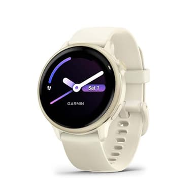 Garmin vívoactive 6 - Montre connectée avec GPS Forme & santé avec écran Ultra-Lumineux - Lunar Gold avec boîtier Ivoire