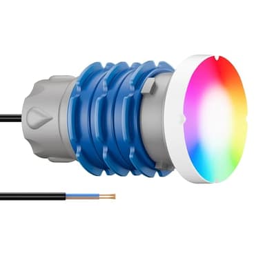 LyLmLe Projecteur Piscine Vissable avec Filetage 1" 1/2, 6W RGB LED Piscine Multicolore Contrôle Synchronisé, Ø49mm, 12V AC Lampe Piscines Couleur pour Piscines SPA Escaliers, Sans Unité de Contrôle