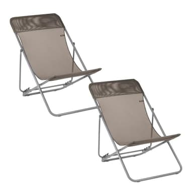 Lafuma Lot de 2 Transats pliants Multi-Positions - Maxi TRANSAT