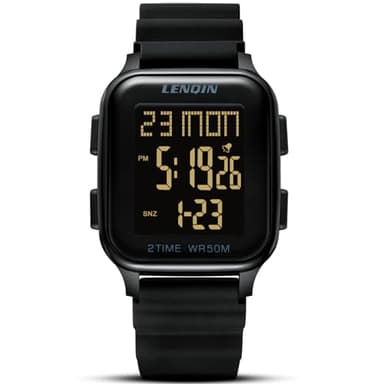 LN LENQIN Montre Digitale Homme de Sport Étanche 50M avec Chronomètre, Rétroéclairage LED, Timer, Alarm et Date