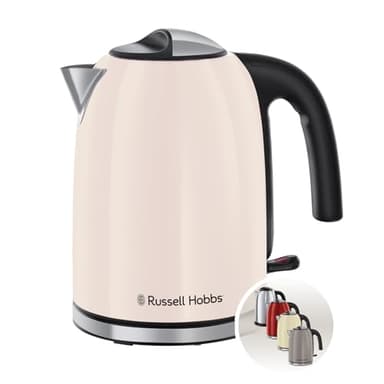 Russell Hobbs Bouilloire électrique [1,7 L, 2400 W] Jasmine (accents en acier inox, ébullition rapide, économie d'énergie, filtre anti-calcaire amovible,indicateur niveau d'eau,bec verseur) 28510-70