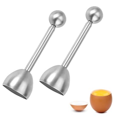 Lot de 2 Ouvre-Œufs en Acier Inoxydable,Ouvre Oeuf Coupe Oeuf à la Coque Outil de Cuisine,Coupe-Coquille pour Oeufs durs et Mous, Toqueur Oeuf