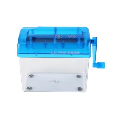 Destructeur Manuel, A6 Destructeur De Papier à Manivelle Portable Mini Outil De Coupe De Papier Document Machine De Découpe Droite Papeterie De Bureau pour école Bureau Maison(Bleu)