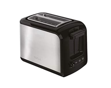 Tefal TT410D10 Grille-pain Toaster Express 2 Fentes 850W Décongélation Réchauffage 7 Niveaux De Dorage Inox Et Noir