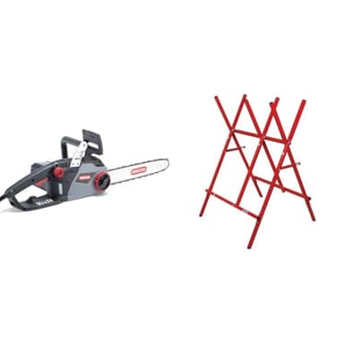 OREGON CS1400 Tronçonneuse Électrique 2400W et Chevalet de Sciage en Acier, Tronçonneuse Filaire Puissante avec Guide-Chaîne de 40 cm, Moteur 230V, Technologie ControlCut, Silencieuse et Légère