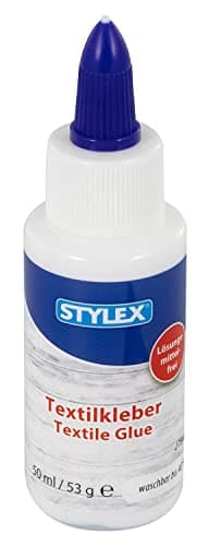 Stylex 23347 - Colle textile - Flacon de 53 g - Colle inodore pour tissus et textiles - Sans solvant - Séchage transparent et lavable jusqu'à 40 °C