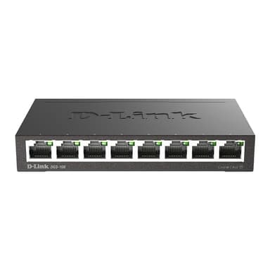 D-Link DGS-108 Switch 8 Ports Gigabit Metallique 10/100/1000mbps - Idéal Partage de Connexion et Mise en Réseau Small/Home Office