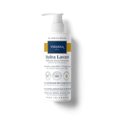 Vernixa Hydra Lavant Doux pour peaux sensibles, 100% d'Origine Naturelle, Biomimétique, Hypoallergénique, bébés et adultes, Recommandé par Dérmatologues & Pédiatres, Bain, Soin, Made in France