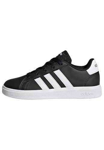 adidas Mixte enfant Grand Court Lifestyle Tennis Lace-Up Shoes, Core Black / Cloud White / Core Black, 38 2/3 EU