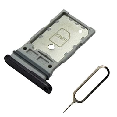 MMOBIEL Tiroir Carte Dual Sim de Rechange Compatible avec Samsung Galaxy S22 Ultra 5G - 6.8 inch - 2022 - INCL. Joint en Caoutchouc et l'épingle SIM - Support Carte SIM - Noir