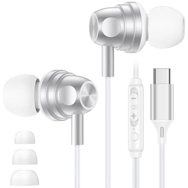 Ecouteur Filaire USB C pour iPhone 17 Air 16 15 Pro Max, Intra Écouteur Filaire USB C Écouteurs Casque Type C pour Samsung Galaxy S25 Ultra S24 S23 FE S22 S21 A16 A17 A25 A26 A35 A36 A54 A55 A56 5G