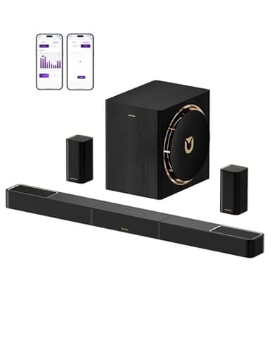 ULTIMEA Skywave X60 7.1.4ch Barre de Son TV sans Fil avec Dolby Atmos, Système Surround pour Home Cinema avec Caisson de Basses sans Fil 8" & 2 Haut-parleurs Surround, 840W, Fréquence Basse 28Hz