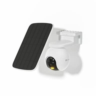 EZVIZ CB8 KIT 2K Caméra Surveillance WiFi Extérieure sans Fil, Solaire, Batterie 10400mAh, Suivi Intelligent, Détection de Personne, Vision Nocturne Couleur, Audio Bidirectionnel, Sirère, Type C