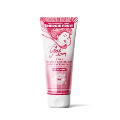 ENERGIE FRUIT - Masque 2 en 1 Après-Shampoing Brillance Intense sans silicone - Gloss Cherry - Cheveux ternes en manque d'éclat - 200 ml