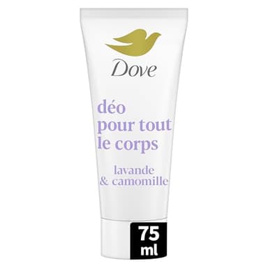 Dove - Déodorant pour Tout le Corps - Crème - Lavande & Camomille - Anti Odeurs et Traces Blanches 72h - Conçu pour les Peaux Sensibles - 75ml