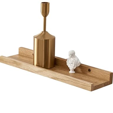 GIEANOO Étagère Murale, 30cm Étagère Flottante en Bois de chêne Massif, Rustique Etagere Bois pour Salon, Cuisine, Chambre, Salle de Bain
