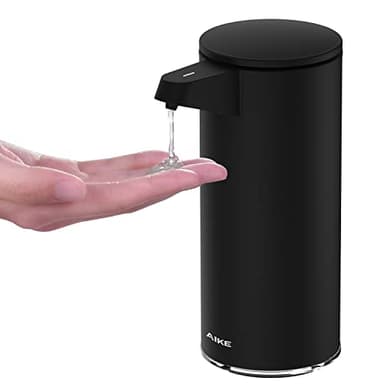 AIKE AK1333 Distributeur de Savon Automatique en Acier Inoxydable, 280ml Distributeur de Savon sans Contact USB Rechargeable