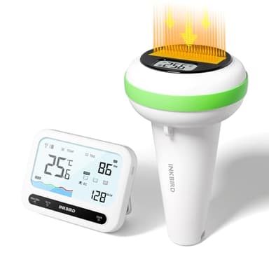 Inkbird Thermomètre Piscine sans Fil Solaire, Moniteur Qualité Eau 3 en 1, Température d'eau TDS EC Détecteur, IP68 Étanche, 300M Transmission Longue pour Spa Aquarium