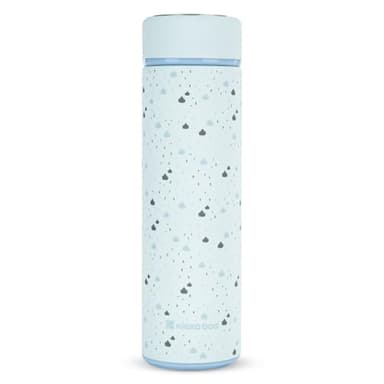 KikkaBoo SAVANNA Thermos Bébé, Inox Double Paroi, Boisson Chaude/Froide 12h-24h, 500ml, Étanche, Infuseur à Thé, Bleu