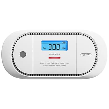X-Sense Détecteur de Monoxyde de Carbone avec Écran Numérique LCD, Détecteur de CO Équipé d'une Pile Remplaçable d'une Durée de Vie de 5 Ans, Conforme à la Norme EN50291, XC01-R