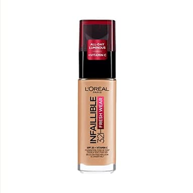 L'Oréal Paris - Fond de Teint Fluide Infaillible 32h Fresh Wear - Tous Types de Peau - Teinte : Sable Éclat (250) - 30 ml