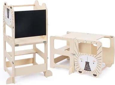 Tour d'apprentissage – Pliable –Tour d'observation Montessori avec Tableau–Marchepied pour Enfants – Tour Montessori Pliable,Tour d Observation Enfant Pliable,87 x 42 x 38,5 cm - Hérisson