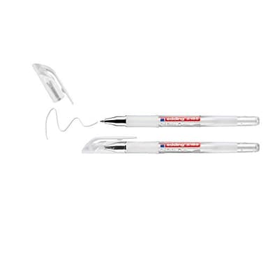 edding 2185 Roller à encre gel - blanc - 2 stylos -,7 mm - stylo gel pour écrire, dessiner, pour mandalas, bullet journals - roller gel, stylo roller