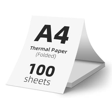 (100 feuilles) Papier thermique A4 pliable, Papier imprimante thermique sans BPA, à séchage rapide, compatible avec la majorité des imprimantes thermiques A4, Idéal pour documents, sites web, photos.