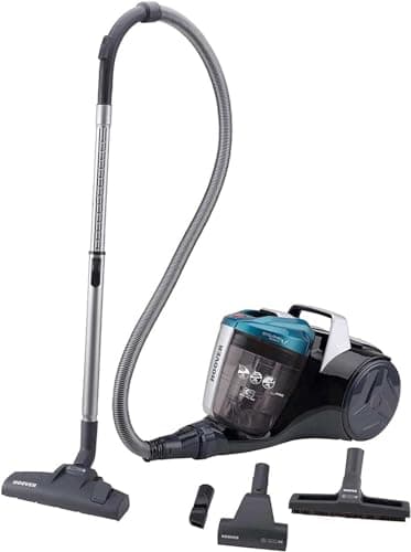 Hoover BR71_BR30 Aspirateur Traineau sans Sac Compact, Puissant, Haute-Performance, Technologie Cyclonique, Brosses Tous Sols, Parquet et Turbobrosse Special Animaux, 2L, 700 W, Noir & Vert Emeraude