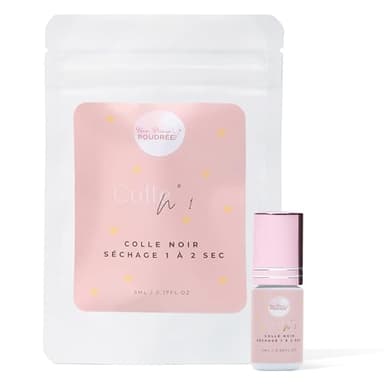 N°1 Colle Noir à Extension de Cils pour Débutantes et Professionnels - Colle Faux Cils Séchage Rapide (1 à 2 sec) - Facile à Travailler et Tenue Longue Durée - Marque Française (5ml)
