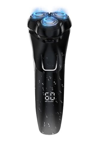 Rasoir électrique 3D IPX7 étanche sec/humide rechargeable avec écran LED, 120 min autonomie bloc voyage pour peau sensible