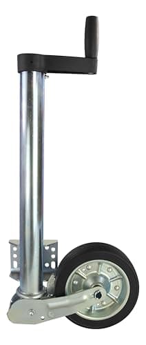 Roue de support automatique pour charge lourde avec poignée de manœuvre 500 kg extra longue pour remorque de voiture, roue de remorquage 225x65 mm