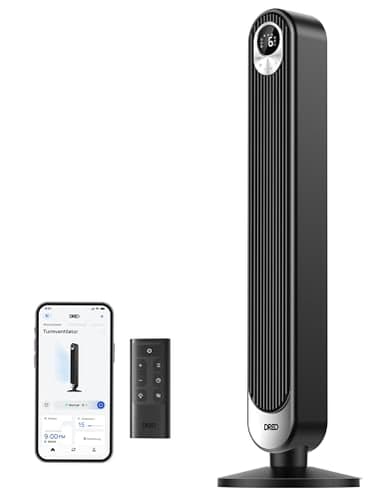 Dreo Ventilateur Colonne Silencieux avec Alexa, 7,92 m/s, Ventilateurs Tour pour Grande Chambre, 106 cm de Haut, Télécommande, 6 Vitesses Puissantes, 4 Modes, Minuterie de 12H, Oscillation à 90°