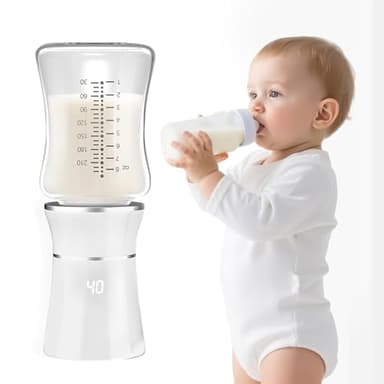 Chauffe-Biberon Nomade Digital Sans Fil, Chauffe-Biberon Portable avec 4 Contrôles de Température Précis, Chauffage Rapide en 3 Minutes, Chargement USB et Anti-Fuite, pour Philips Avent, Comotomo