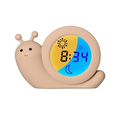 Alecto BC110BE Simon - Réveilleur - Réveil éducatif pour Enfants - Veilleuse - Apprendre à Dormir et se réveiller avec Un réveil LED pour Enfants - Escargot, Taupe