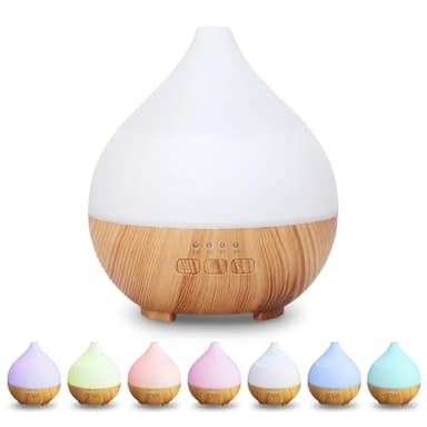 Flintronic Diffuseur d'Huile Essentielle,100 mL Humidificateur d'aromathérapie avec 7 LED, Ultrasonique Diffuseur Huiles Essentielles Electrique avec Arrêt Automatique pour Yoga,Massage,Bureau,Chambre