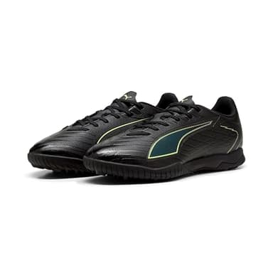 PUMA Chaussures de Football Ultra 6 Play TT Unisexes, Puma Noir pétillant Vert Clair Terrain, 43 EU