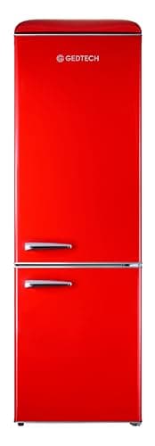 GEDTECH Refrigerateur combiné vintage GCBV310RD - Congélateur bas - Rouge - Capacité 310 L - Faible conso