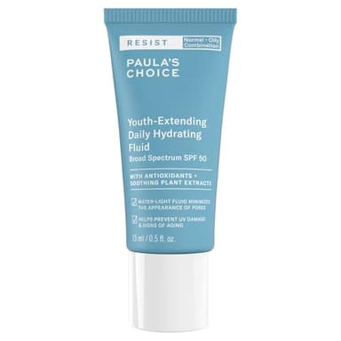 Paula's Choice RESIST Anti Age Crème de Jour SPF 50 - Crème Solaire Hydratante pour Visage - Eliminé les Points Noirs, Anti Rides avec Vitamine E - Peaux Mixtes à Grasses - 15 ml