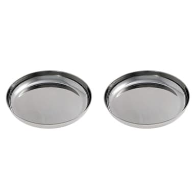Cao Assiette de camping en acier inoxydable avec rebord, diamètre 19 cm (Lot de 2)