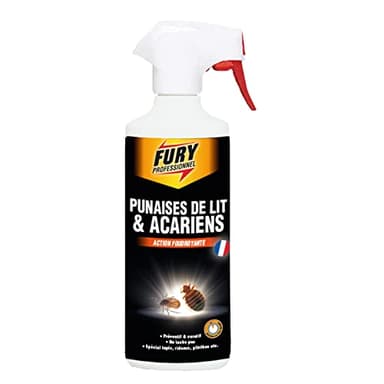 Punaises de lit & acariens - Action Choc foudroyante - Préventif & curatif - Sans odeur, ne tache pas et incolore - 1500 ML (lot de 3)- Fabrication Française