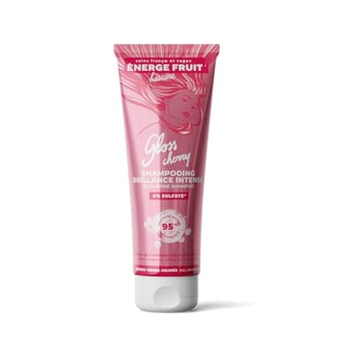 ENERGIE FRUIT | Shampoing sans Sulfate | Fleur de cerisier & vinaigre de framboise BIO| Cheveux Colorés & Méchés | Vegan | 250 ml
