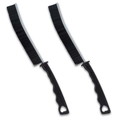 Lot de 2 brosses de nettoyage pour fissures, poils durs, multifonctionnel, pour cuisine, salle de bain, rebord de fenêtre, voiture