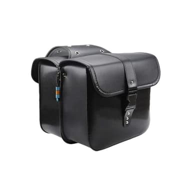 M&Catree 1 Paire Sacoche de Selle Moto Imperméable Universel Sacoche Latérale Moto Cuir PU Sacoches Cavalières - Noir
