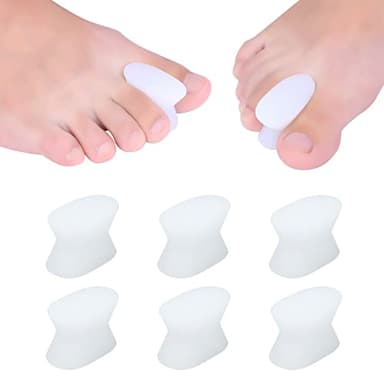 6 Pièces Séparateurs d'orteils en Gel, Valgus & Séparateur Orteil, Correcteurs pour Orteils Crochus, Toe Spacer pour Hallux Valgus, Orteils Superposés et Callosités (Blanc)