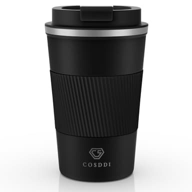 CS COSDDI Tasses de voyage isothermes avec couvercle étanche – Tasses à café réutilisables – Tasse à café de voyage en voiture – Tasse en acier inoxydable pour café chaud et froid